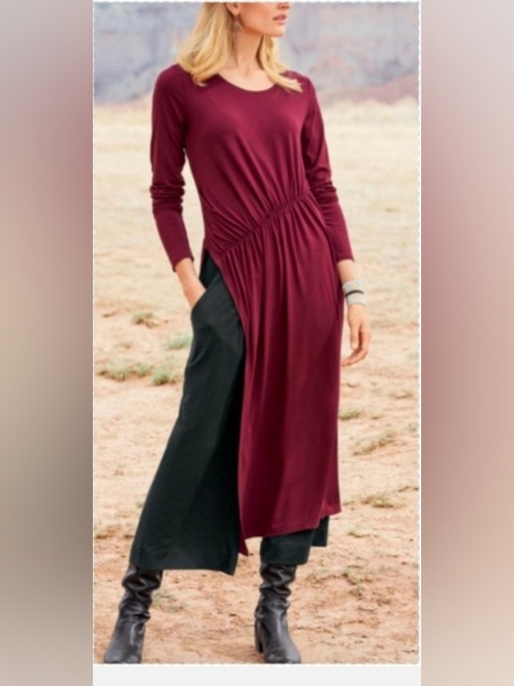 Peruvian Connection Gray Sleeveless TWLA Top/Maxi Dress